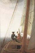 Caspar David Friedrich On the Sail-boat (mk10) oil on canvas